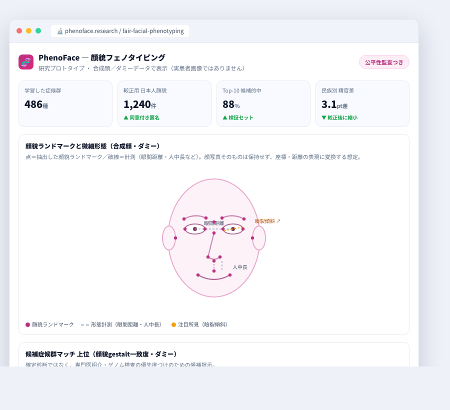 PhenoFace の完成イメージ